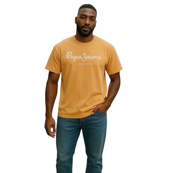 Pepe Jeans London Tee 2XL Cotton Jersey Vintage Y2K Embroidered Spellout T-Shirt - Picture 1 of 10